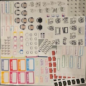 Media Assorted Planner Sticker Sheets Bundle - Media (Books, Music, Movie) Theme